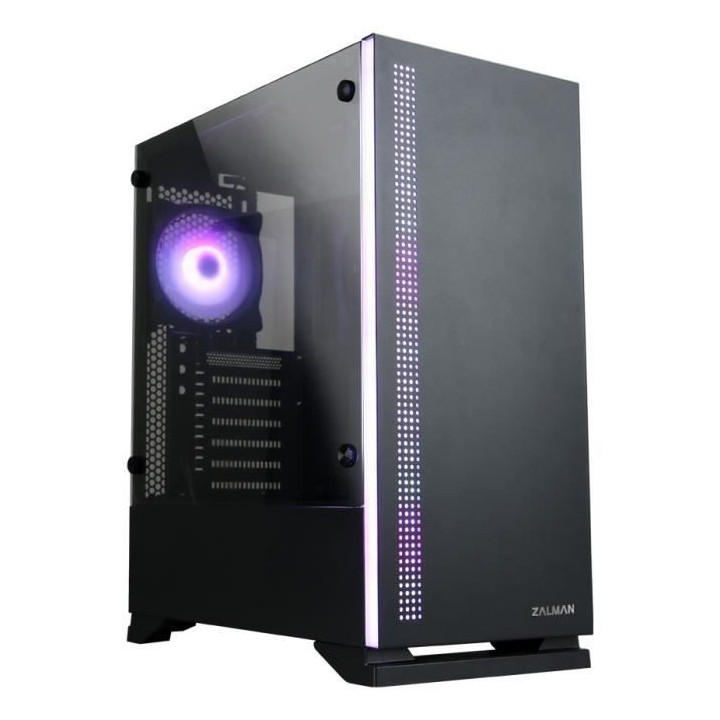 ZALMAN BOITIER PC S5 - Moyen Tour - Noir - Verre trempé - Format ATX