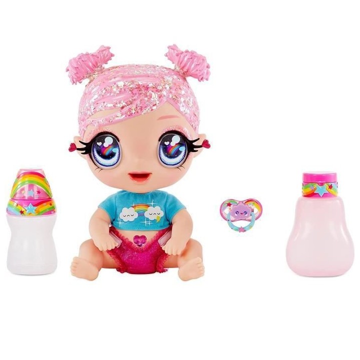 Glitter Babyz - Dreamia Stardust - Rose / Arc-en-Ciel - Bébé 28 cm -