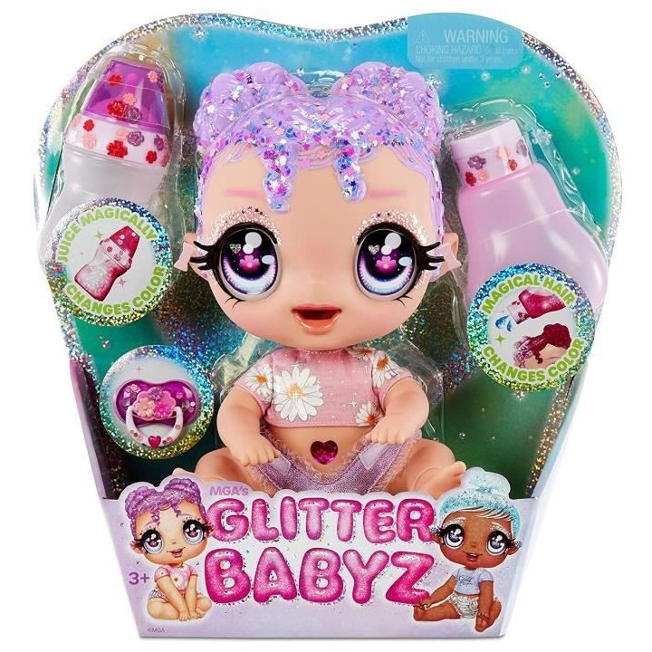 Glitter Babyz - Lila Wildbloom - Violet / Fleurs - Bébé 28 cm - Chan