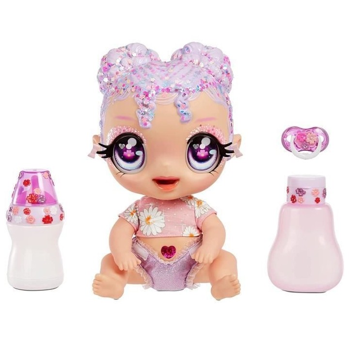 Glitter Babyz - Lila Wildbloom - Violet / Fleurs - Bébé 28 cm - Chan