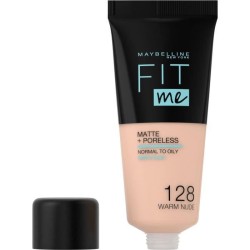 Fond de teint Fit Me! Matte + Poreless MAYBELLINE NEW YORK - Ton sur ton matifiant - 128 Beige Doré