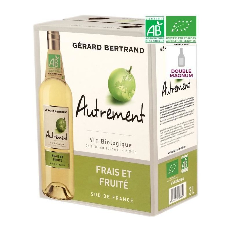 BIB 3L Gérard Bertrand Autrement Blanc VIN DE France - Vin blanc de France - Bio