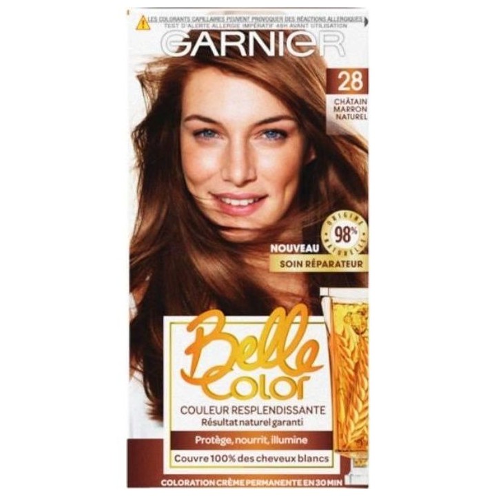 Coloration permanente N°28 Belle Color GARNIER - Châtain Marron Natu