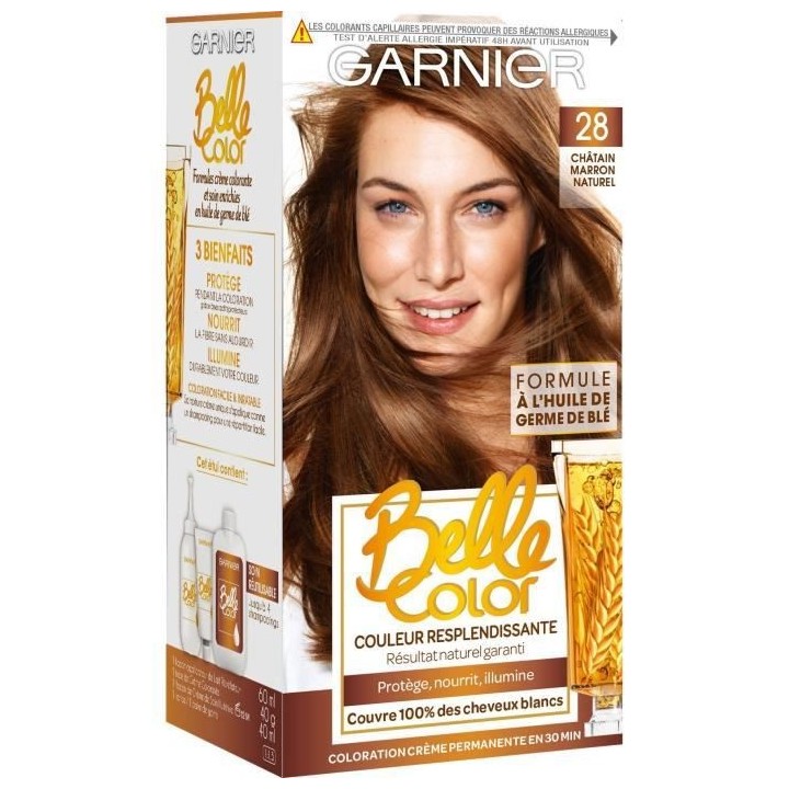 Coloration permanente N°28 Belle Color GARNIER - Châtain Marron Natu