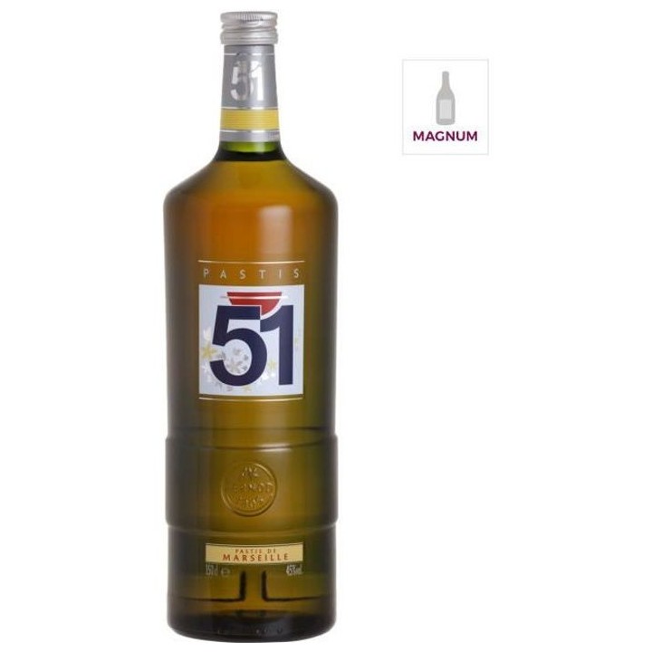 Pastis 51 - Pastis de Marseille - Apéritif Anisé - France - 45%vol -