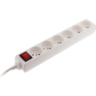 Bloc multiprise ZENITECH 6 prises 16A - 2P+T - avec interrupteur blanc