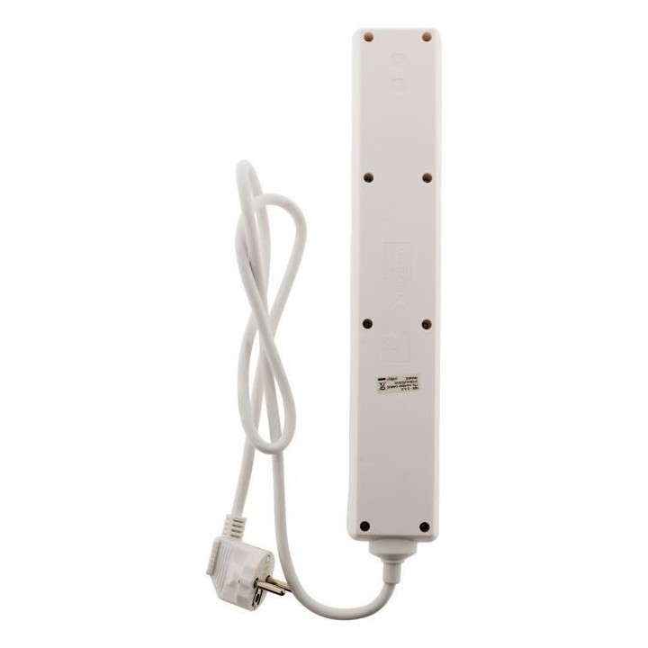 Bloc multiprise ZENITECH 6 prises 16A - 2P+T - avec interrupteur blanc