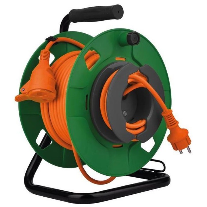 Enrouleur de jardin ZENITECH 35m - 1 prise 16A - 3G1,5mm² - IP 44