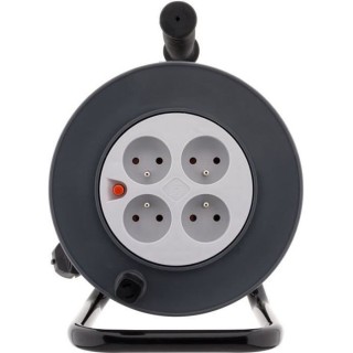 Enrouleur ZENITECH 25 m - 4 prises - 3G1mm² + coupe-circuit - câble