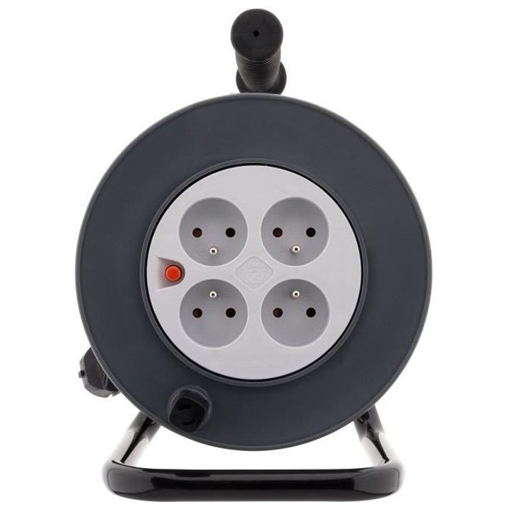 Enrouleur ZENITECH 25 m - 4 prises - 3G1mm² + coupe-circuit - câble