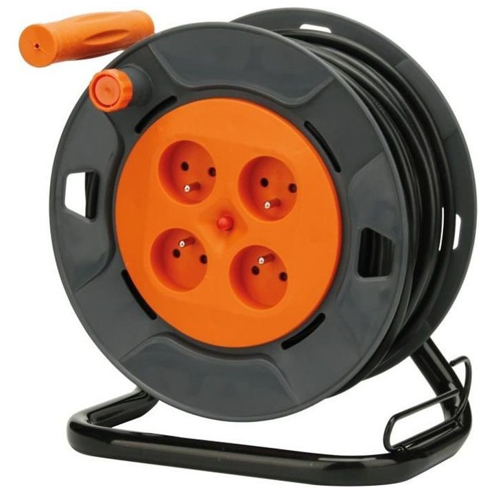 Enrouleur bricolage ZENITECH 25m - 4 prises 16A - 3G1,5mm²