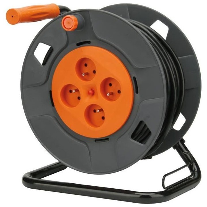 Enrouleur bricolage ZENITECH 40m - 4 prises 16A - 3G1,5mm²