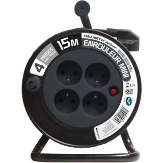 Enrouleur ménager ZENITECH 15m - 3G1 mm² - Gris