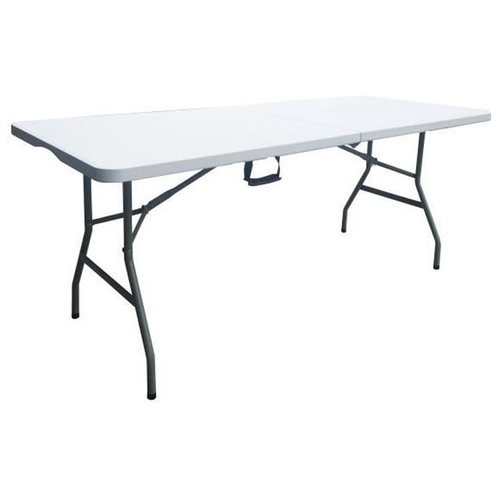 Table de réception traiteur pliante - 8 personnes - 180x74 xH.73.5 cm