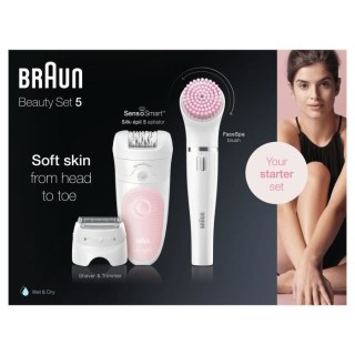 Braun, Epilateur Avec Tete Pivotante Smartlight SensoSmart, Avec Face