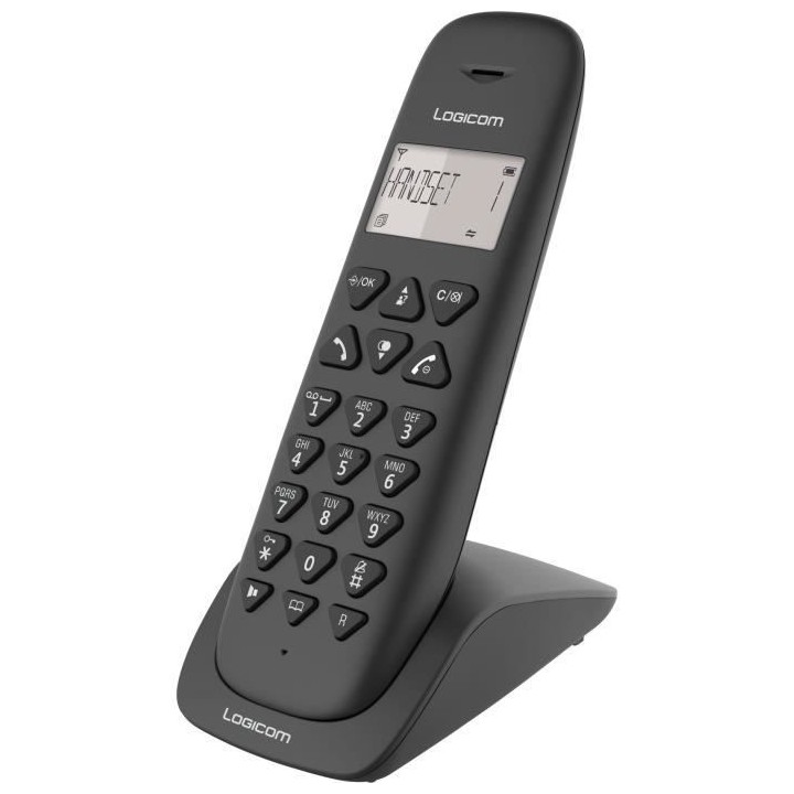 LOGICOM Téléphone sans fil VEGA 150 SOLO Noir sans répondeur