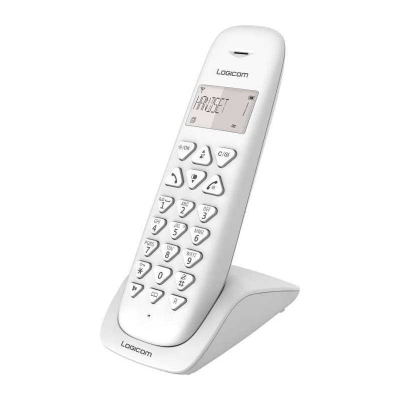 LOGICOM Téléphone sans fil VEGA 150 SOLO Blanc sans répondeur