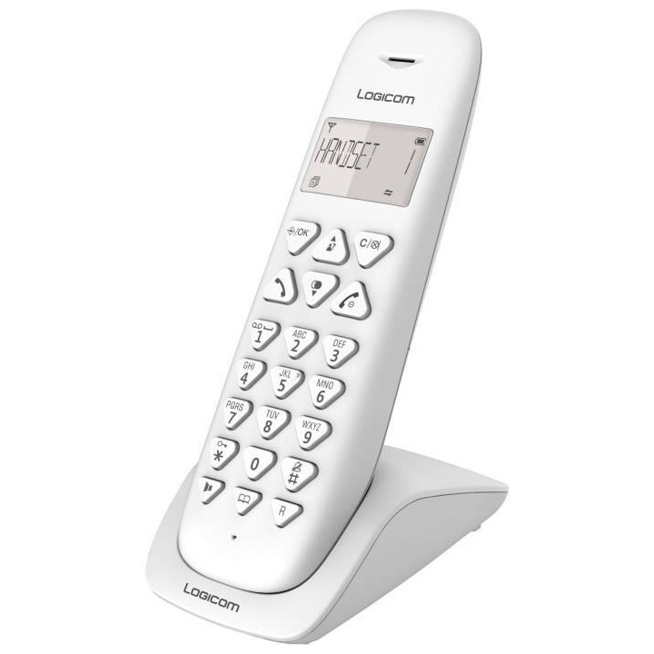 LOGICOM Téléphone sans fil VEGA 150 SOLO Blanc sans répondeur