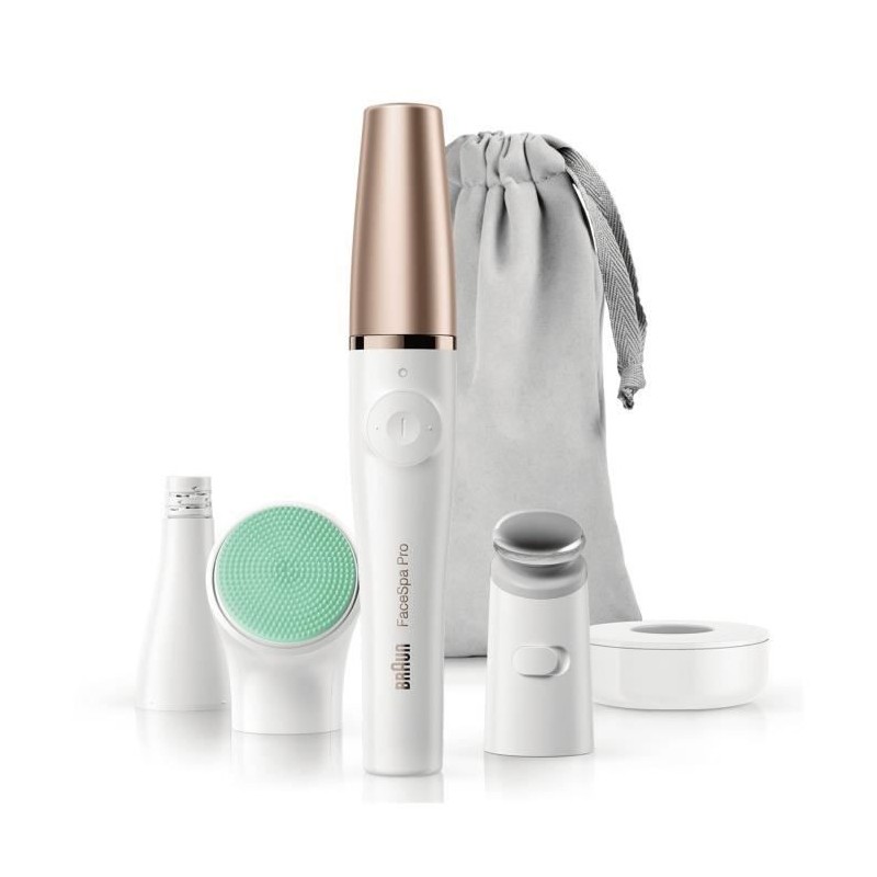 Braun Face Spa Pro 913,Epilateur visage, 3 accessoires, Blanc et Bronze, Pour Peaux Sensibles