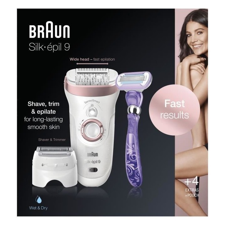 BRAUN Silk-épil 9 9 / 870 SensoSmart Epilateur électrique - 7 acce