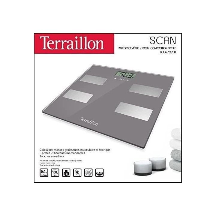 TERRAILLON Balance Pese Personne Électronique - Impédancemetre, 8 M