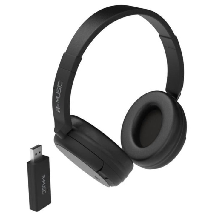 R-MUSIC RM311012 Casque TV sans fil - Transmetteur USB - Noir