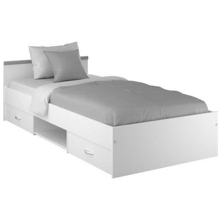 PARISOT ZODIAC Lit enfant contemporain blanc mat - L 90 x P 200 cm