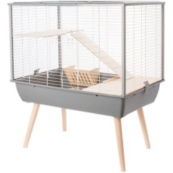 ZOLUX Cage surélevée Neo Muki - L77,5xP47,5xH87 cm - Gris - Pour rongeurs