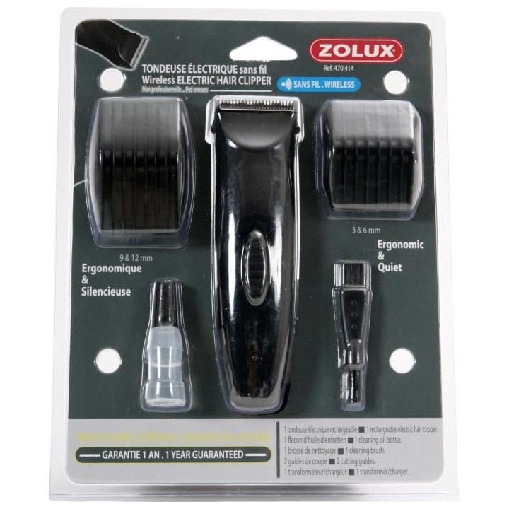 ZOLUX Kit tondeuse électrique sans fil avec batterie - Pour chien