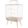 ZOLUX Cage surélevée Néo Jili pour oiseaux - L 78 x P 47,5 x H 112 cm - Beige