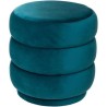 Pouf Duck Sinan en velours - Bleu canard - D 40 x H 40 cm