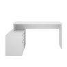 Bureau d'angle reversible 1 tiroir + 1 porte - Blanc - L 139 x P 92 x H 75 cm - ROX