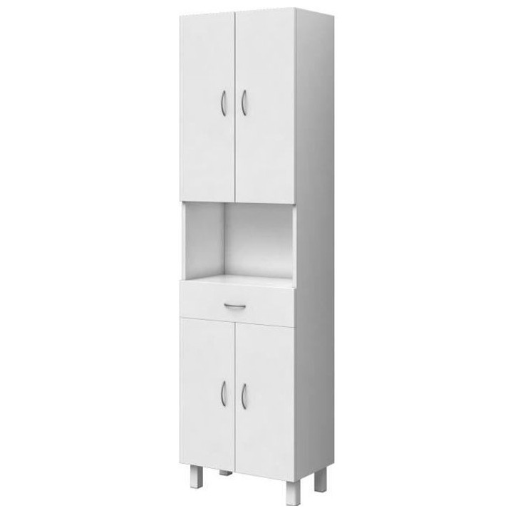 ESSENTIEL - Colonne de salle de bain 4 portes - Blanc - L 50 cm