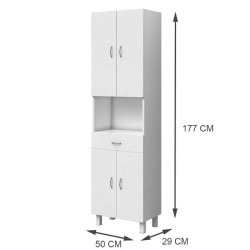 ESSENTIEL - Colonne de salle de bain 4 portes - Blanc - L 50 cm