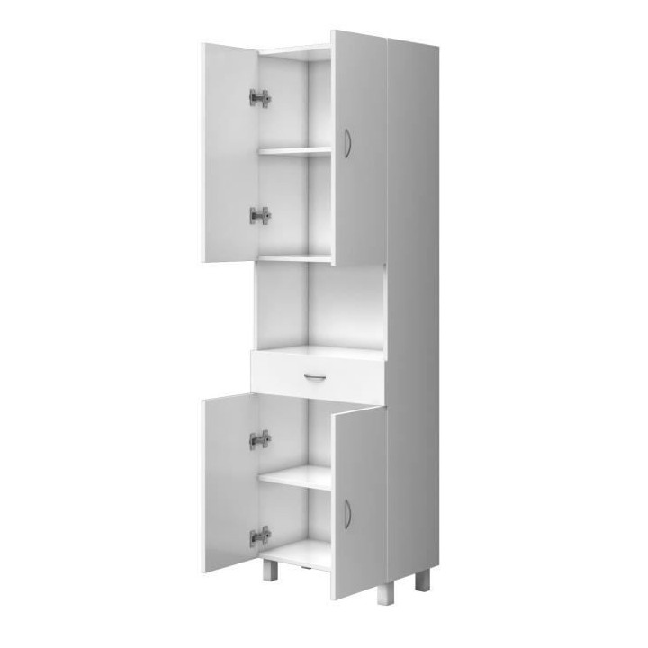 ESSENTIEL - Colonne de salle de bain 4 portes - Blanc - L 50 cm