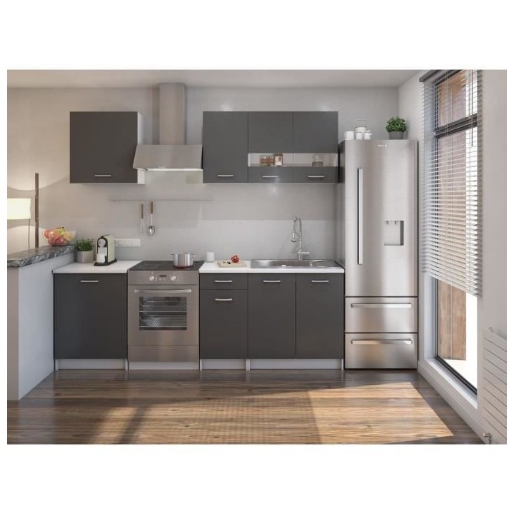 EXTRA Cuisine Complete avec plan de travail L 240 cm - 6 éléments -