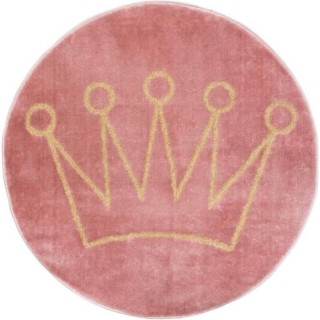 ATMOSPHERA FOR KIDS Tapis rond Couronne Lurex - Rose