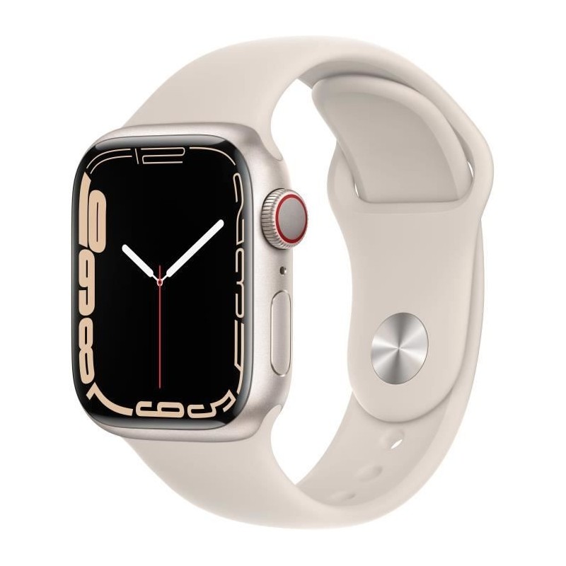 Apple Watch Series 7 GPS + Cellular - 41mm - Boîtier Starlight Aluminium - Bracelet Starlight Sport Band