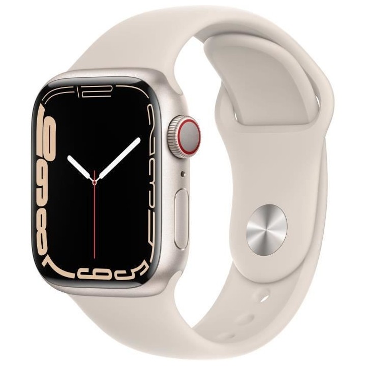Apple Watch Series 7 GPS + Cellular - 41mm - Boîtier Starlight Alumin