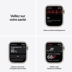 Apple Watch Series 7 GPS + Cellular - 41mm - Boîtier Starlight Aluminium - Bracelet Starlight Sport Band