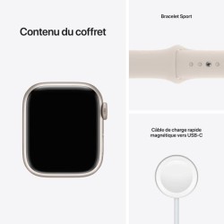 Apple Watch Series 7 GPS + Cellular - 41mm - Boîtier Starlight Aluminium - Bracelet Starlight Sport Band