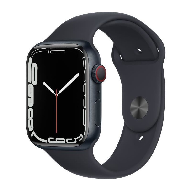 Apple Watch Series 7 GPS + Cellular - 45mm - Boîtier Midnight Aluminium - Bracelet Midnight Sport Band - Regular