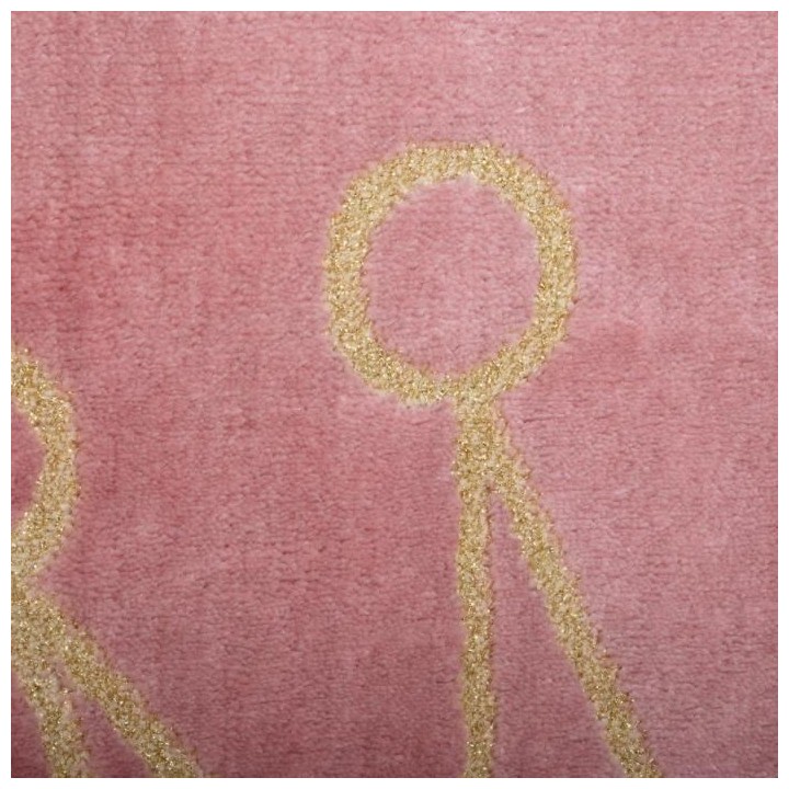 ATMOSPHERA FOR KIDS Tapis rond Couronne Lurex - Rose