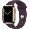 Apple Watch Series 7 GPS + Cellular - 45mm - Boîtier Gold Stainless Steel - Bracelet Dark Cherry Sport Band