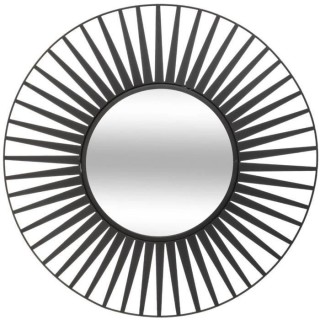 Miroir Soleil Fer, ver et MDF_E1 - D. 50,2 x P. 1 cm - Noir