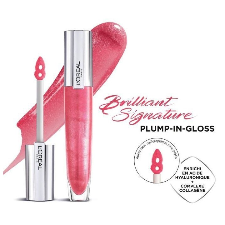 Encre a levres Brilliant Signature Gloss effet volume L'OREAL PARIS -