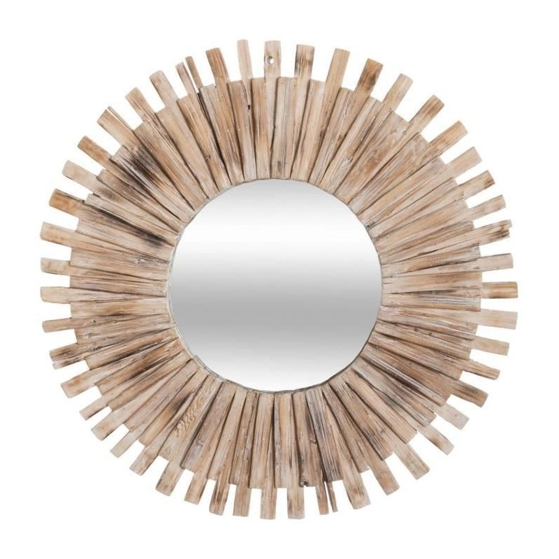 Miroir Sapin, verre et MDF_E1 - D. 87,7 x P. 4 cm - Beige