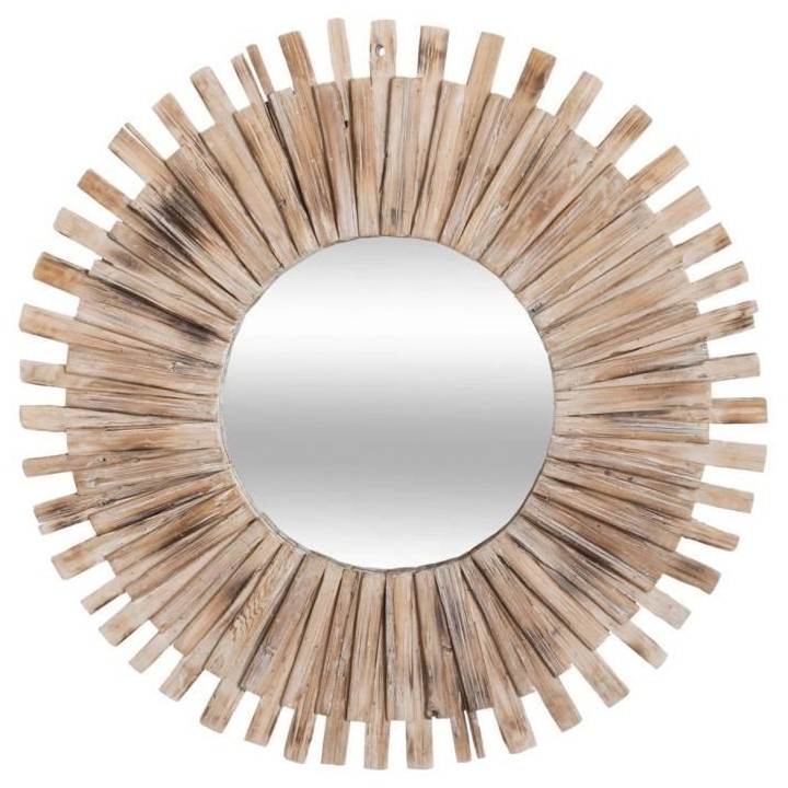 Miroir Sapin, verre et MDF_E1 - D. 87,7 x P. 4 cm - Beige
