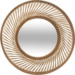 Miroir spirale en bambou -...