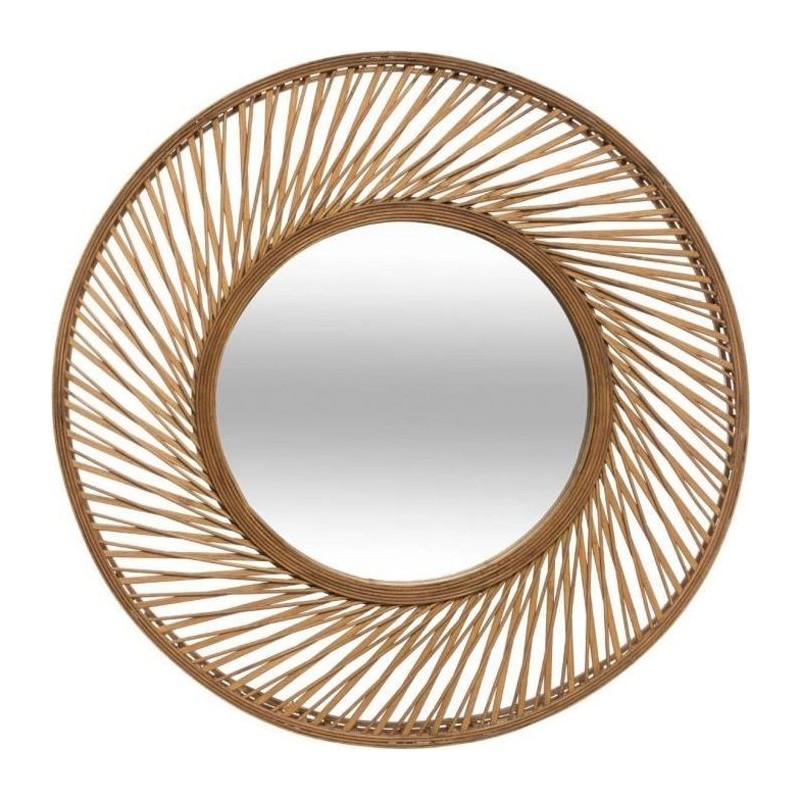 Miroir spirale en bambou - Ø 72 cm